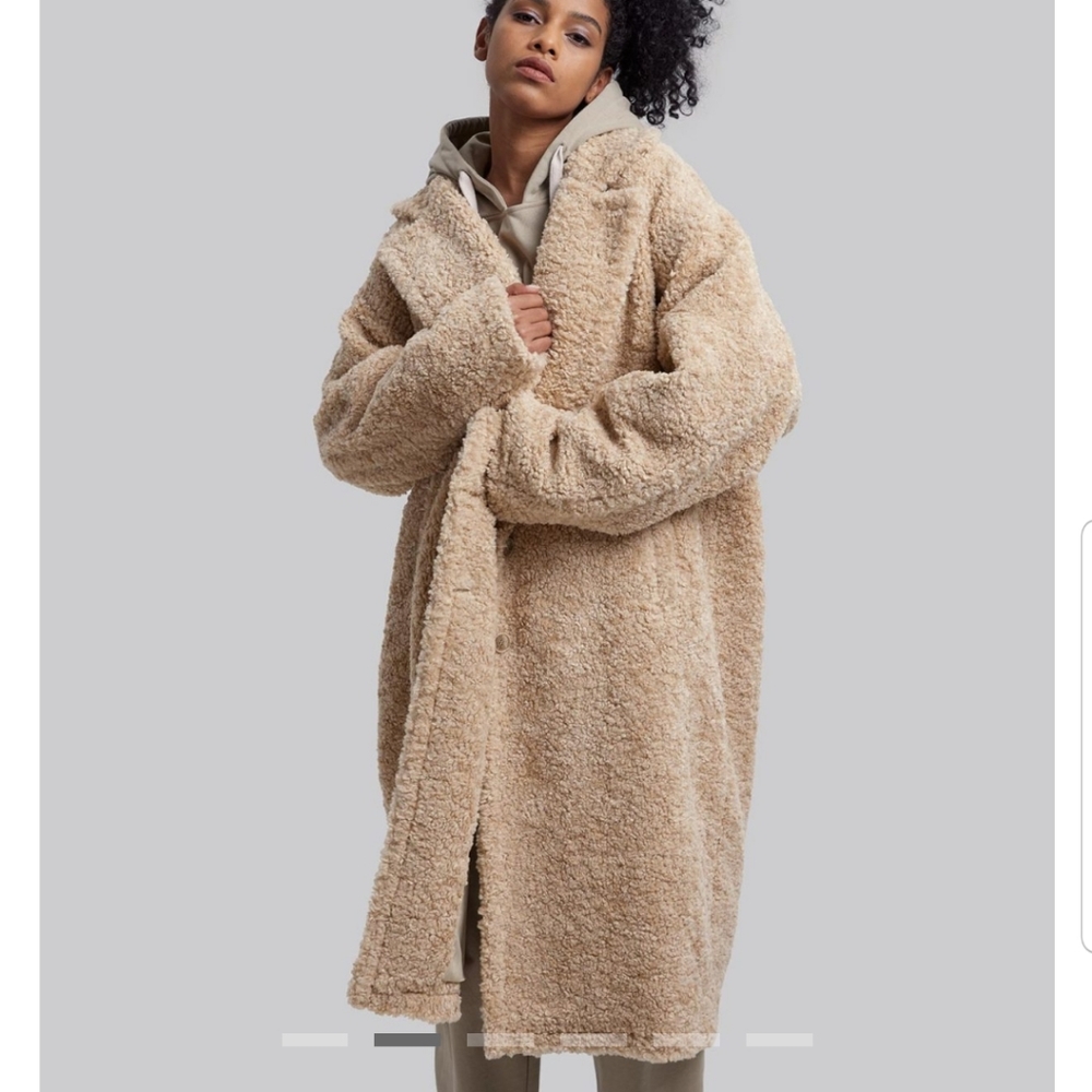 NWT Overcoat In Teddy Fabric (Apricot/Beige) - DEPT ANONYM